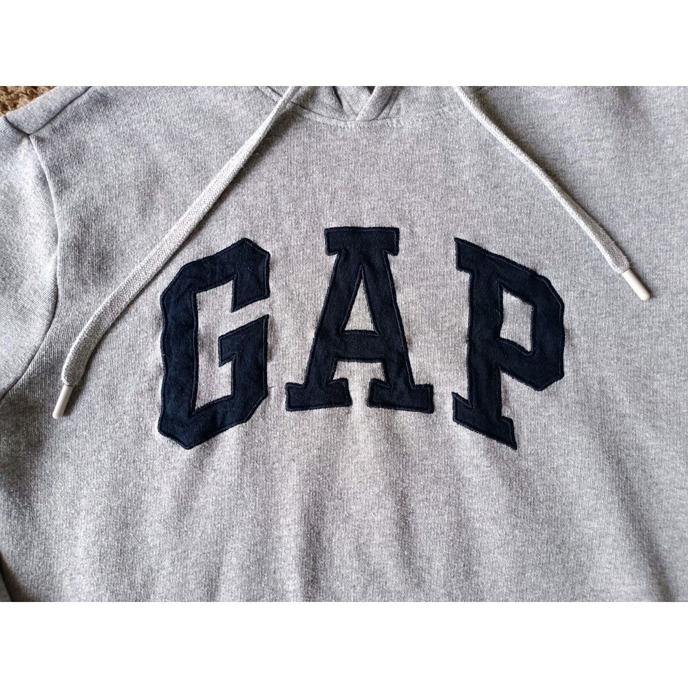 Gap Hoodie Women's Medium Embroidered Gray Pullover - Picture 2 of 8